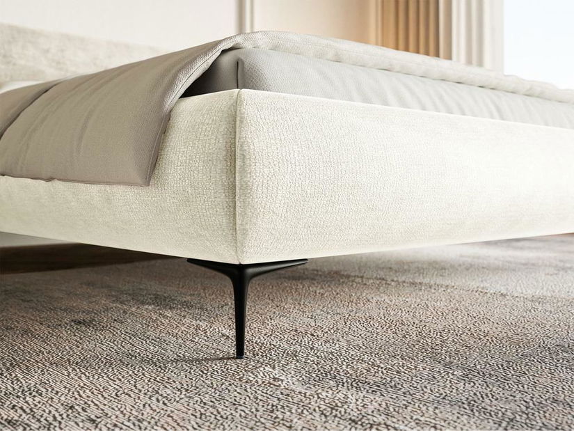 Manželská postel 160 cm Rirri 160 (s roštem) (s úl. prostorem) (krémová + černá)