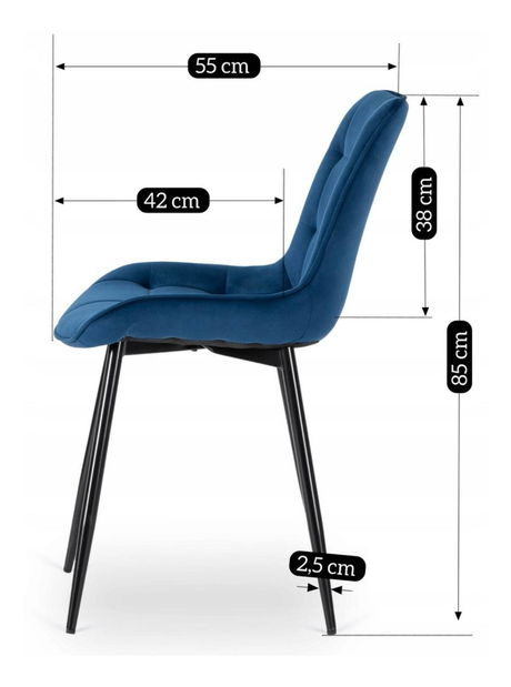 Jídelní židle Clavar (námořnická modrá)
