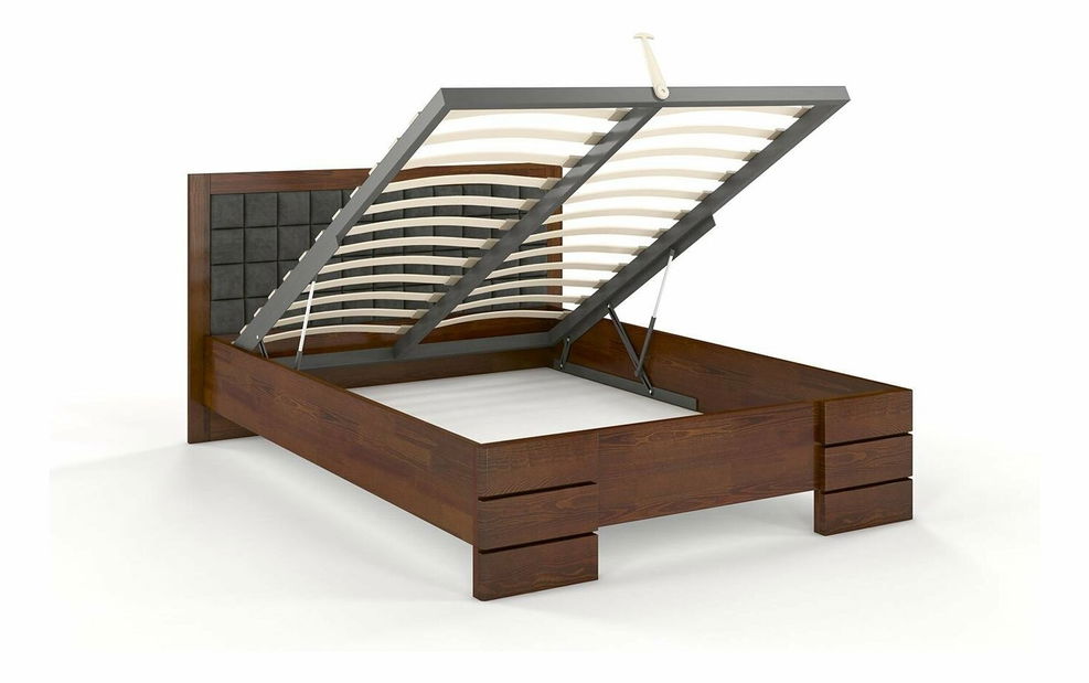 Manželská postel 180 cm Naturlig Storhamar High BC (borovice)