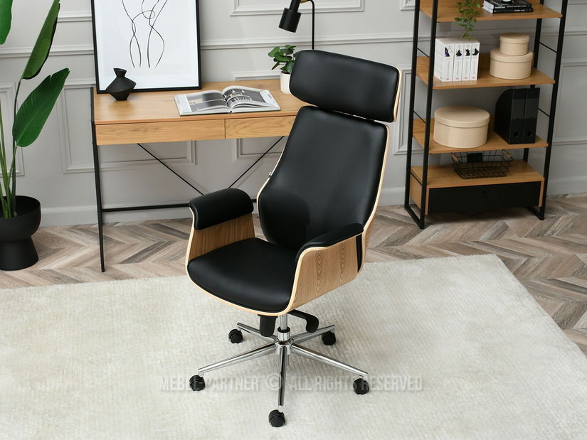 Křeslo Lionel (dub černý + chromová)