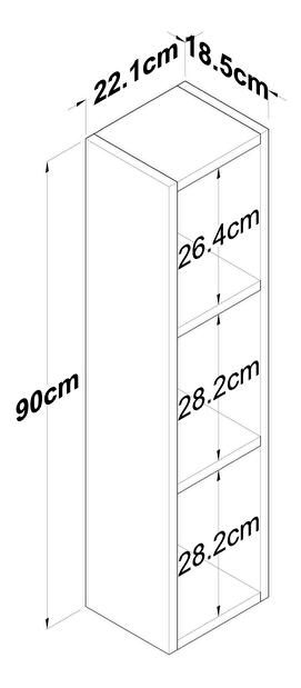 Závěsný regál Saponu 4 (ořech)