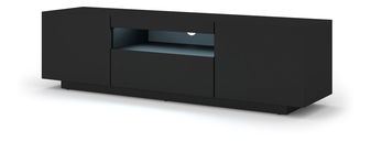 TV stolek/skříňka Aurinko 150 (matná černá) (s osvětlením)