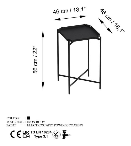 Konferenční stolek Museli 8 (černá)