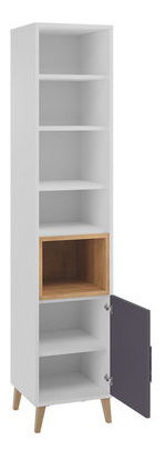 Regál Zylia ZT4 (bílá + grafit + dub lefkas)