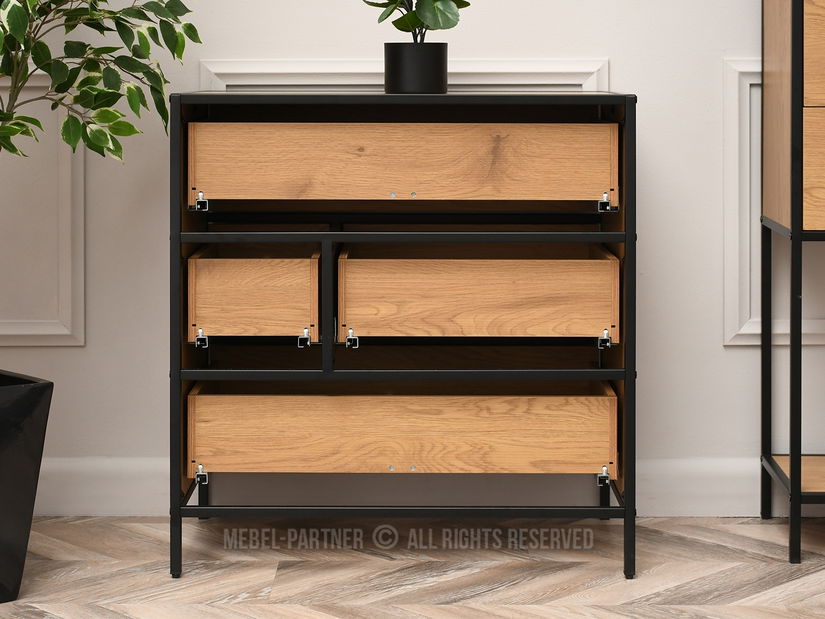 Komoda Soren Kom (dub + černá)