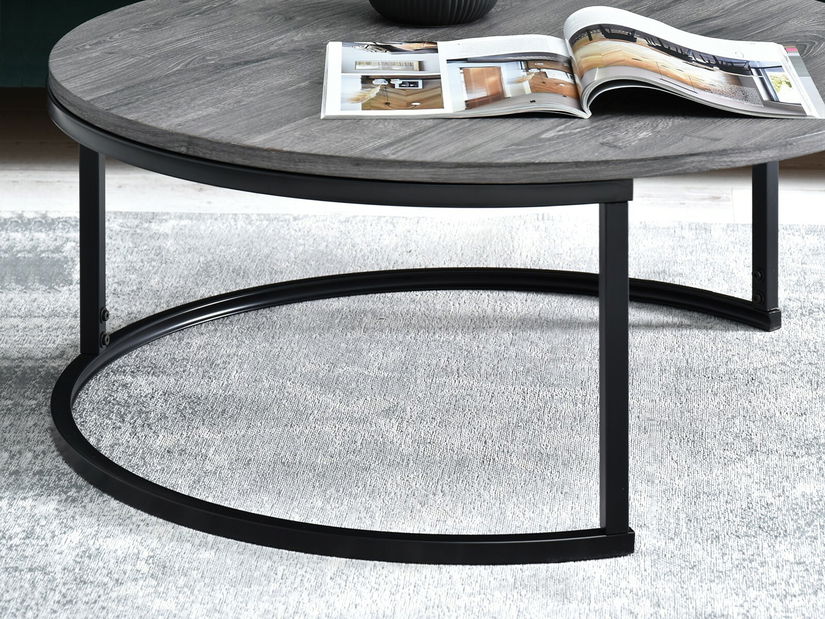 Konferenční stolek Kolja Stolek Xl (šedá + černá)