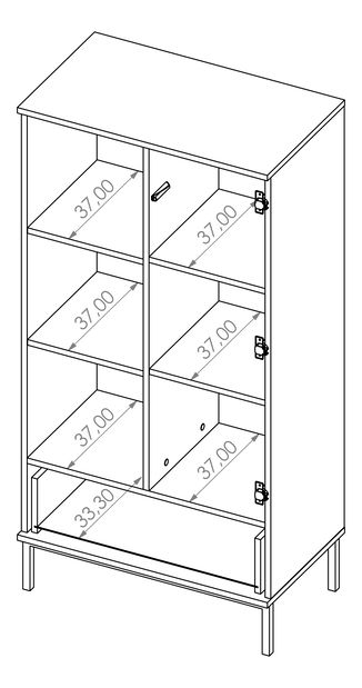 Policová skříň Quebec R70 (hikora)