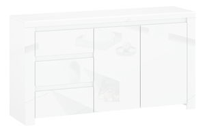 Komoda Leona 2D3S (bílá lesklá)