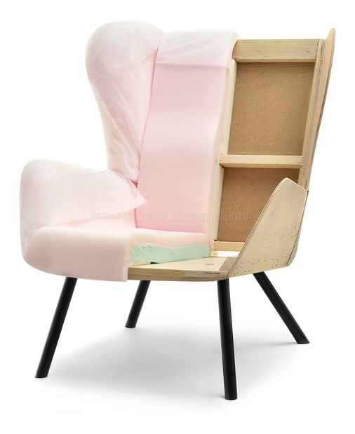 Designové křeslo Norweien (grafitová + zlatá)