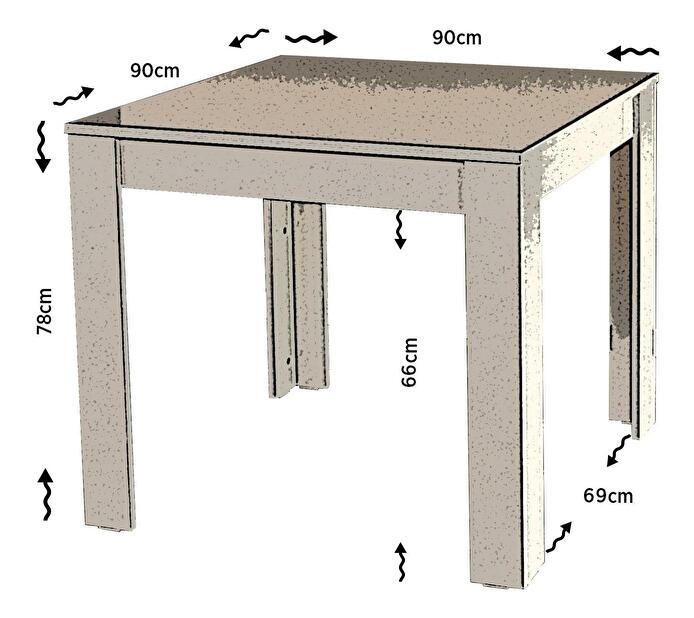  Jídelní stůl Signal 90 (pro 4 osoby) (bílá)