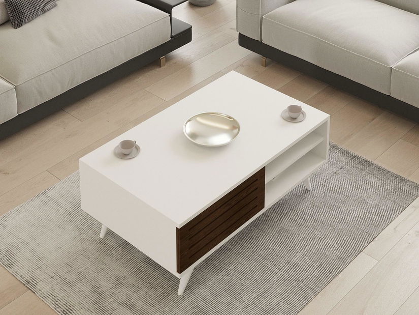 Konferenční stolek Grando (ořech + bílá)