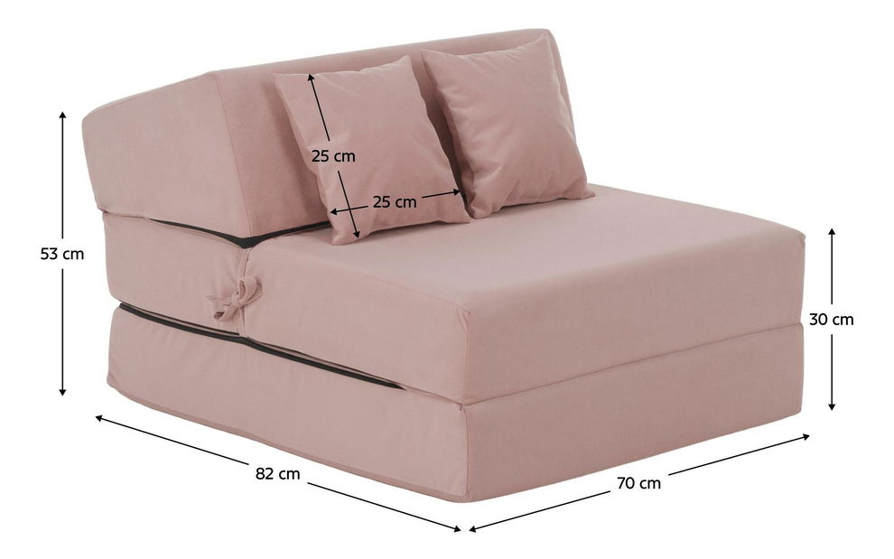 Rozkládací křeslo Plantearan (růžová)