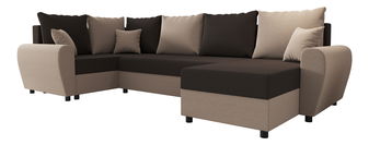 Rohová sedačka ve tvaru U Fleur Long (capuccino + tmavě hnědá) (L)