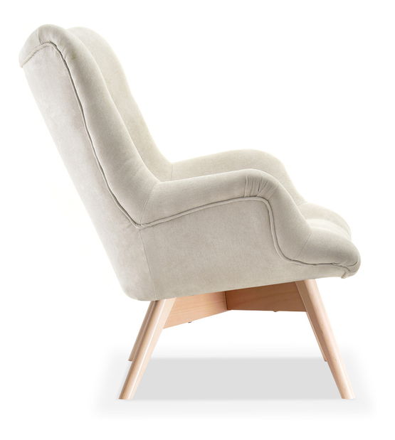 Designové křeslo Florentino (písková + ořech)