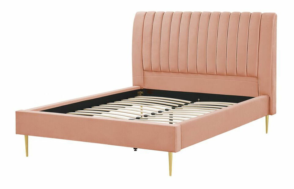 Manželská postel 140 cm Marvik (růžová)