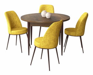 Jídelní set Torra (ořech barokní + růžová) (pro 4 osoby)