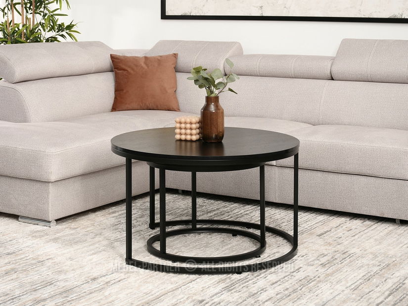 Konferenční stolek Klara (černé dřevo + černá)