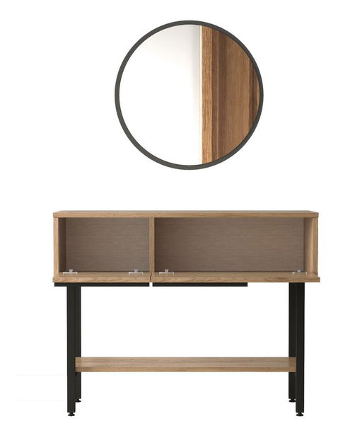 Konzolový stolek Otto 12 (se zrcadlem) (ořech + černá)