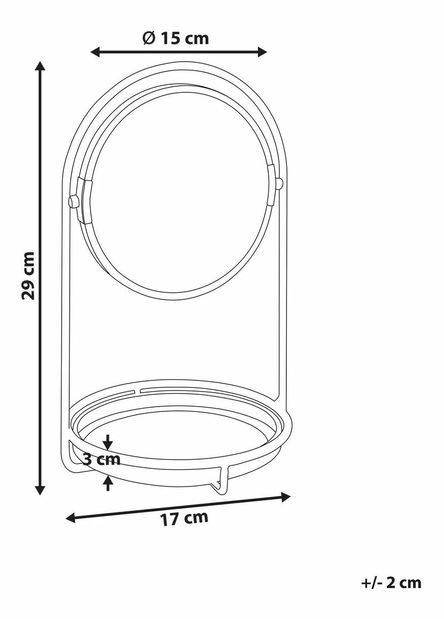 Kosmetické zrcadlo Indza (zlatá)