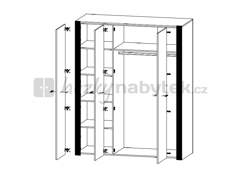 Šatní skříň BRW Raflo SZF3D/21/17