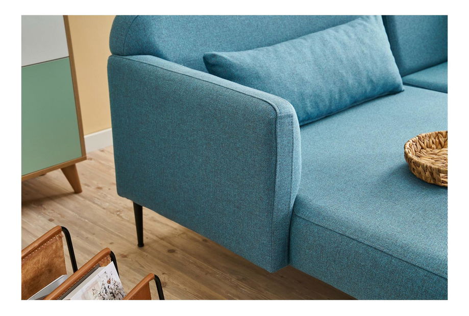 Rohová sedačka Revosatta (L) (tyrkysová + černá)