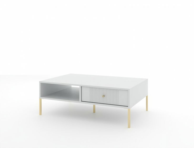 Konferenční stolek Isae 2S (bílá + zlatá)