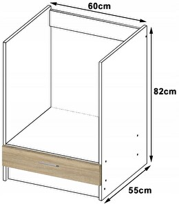 Dolní kuchyňská skříňka na troubu Lula S60KU (bílá + dub sonoma)