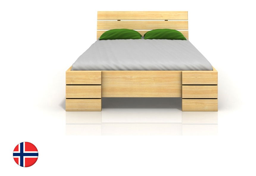 Manželská postel 180 cm Naturlig Lorenskog High BC (borovice)