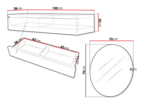 Toaletní stolek Wepanda (černá + lesk černý)