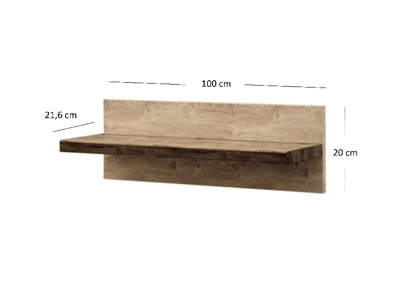 Polička 100 cm Danica (madura + dub wellington)