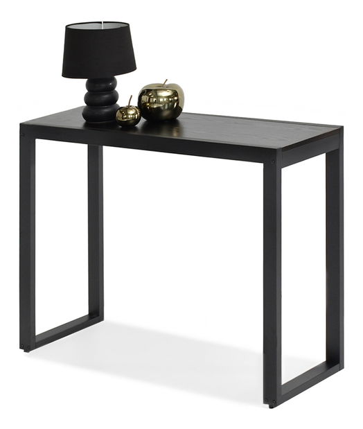 Konzolový stolek Ines (černé dřevo + černá)