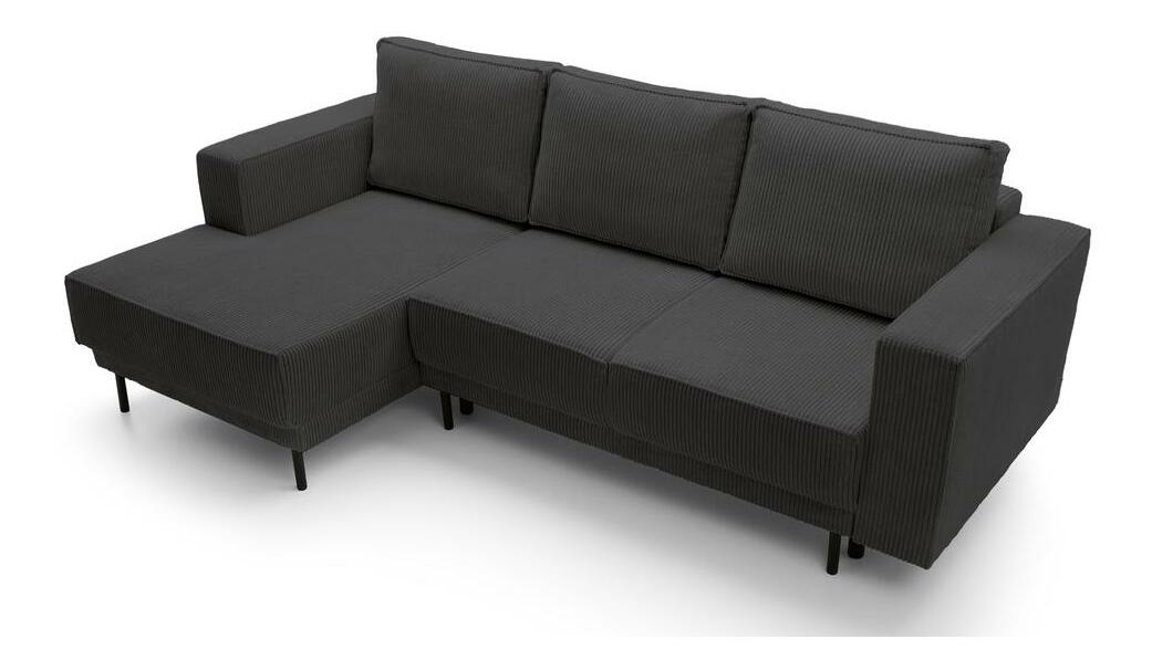 Rohová sedací souprava Rodriguez mini (L) (tmavě šedá + černá)