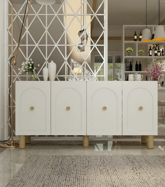 Komoda Notred (dub safírový + bílá)