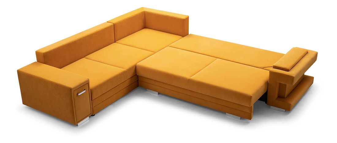 Rohová sedací souprava Akiko (žlutá) (P)