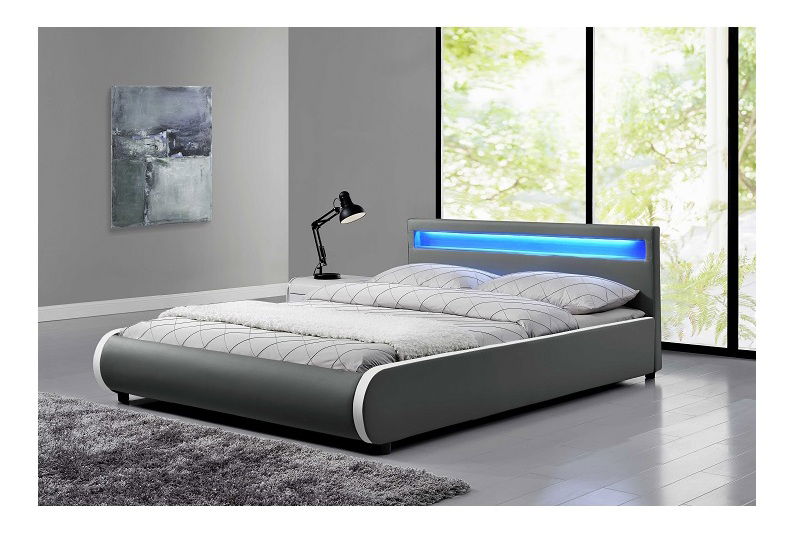 Manželská postel 180 cm Krunt (s roštem a osvětlením) *výprodej