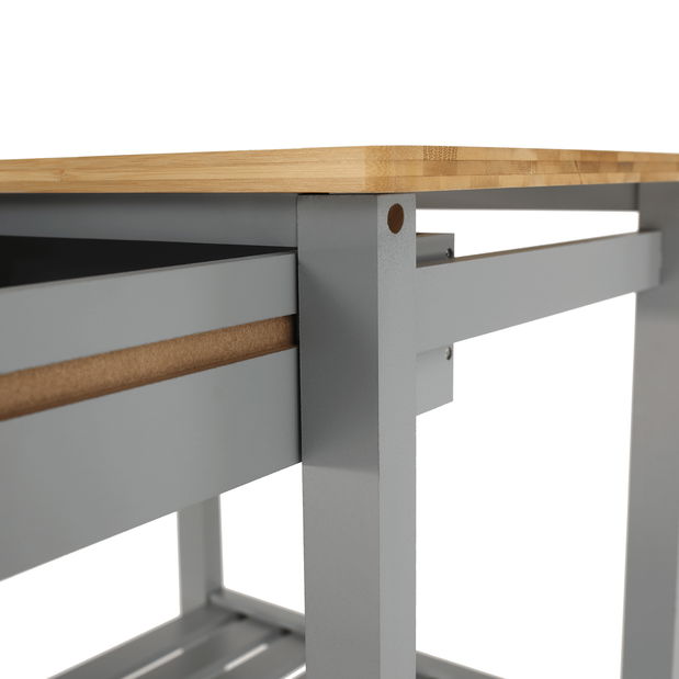 Servírovací vozík Alba (šedá + přírodní)