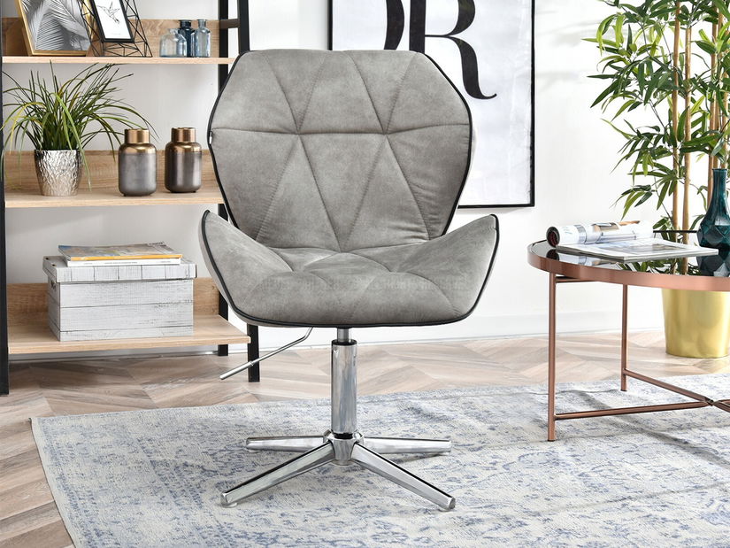 Křeslo Velma S (šedá + chromová)