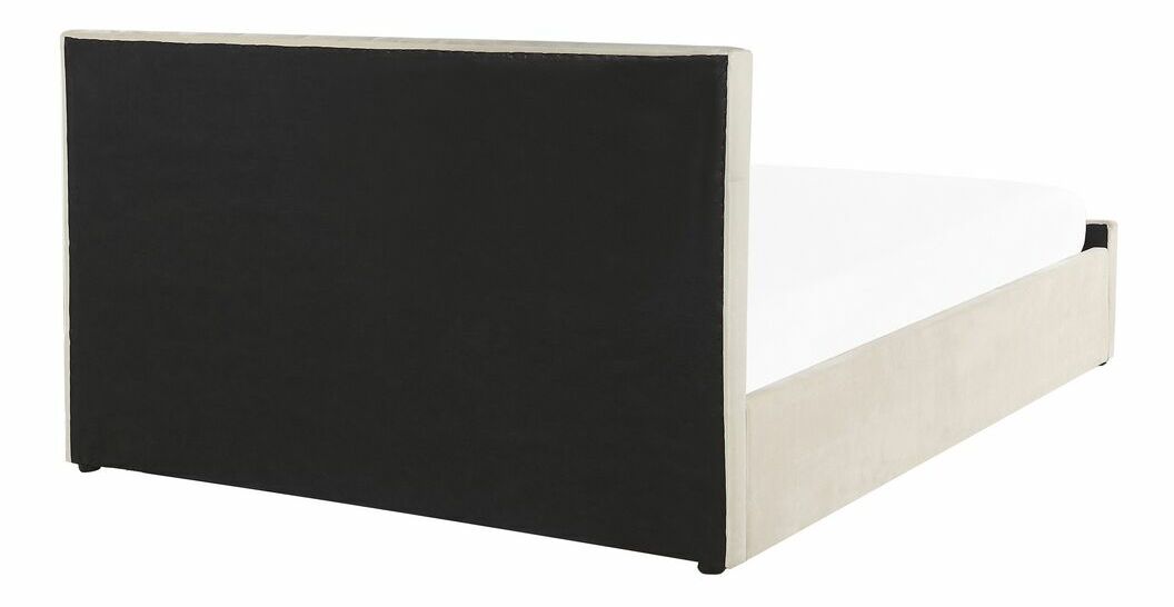 Manželská postel 160 cm AMESIA (béžová) (s roštem a úl. prostorem)