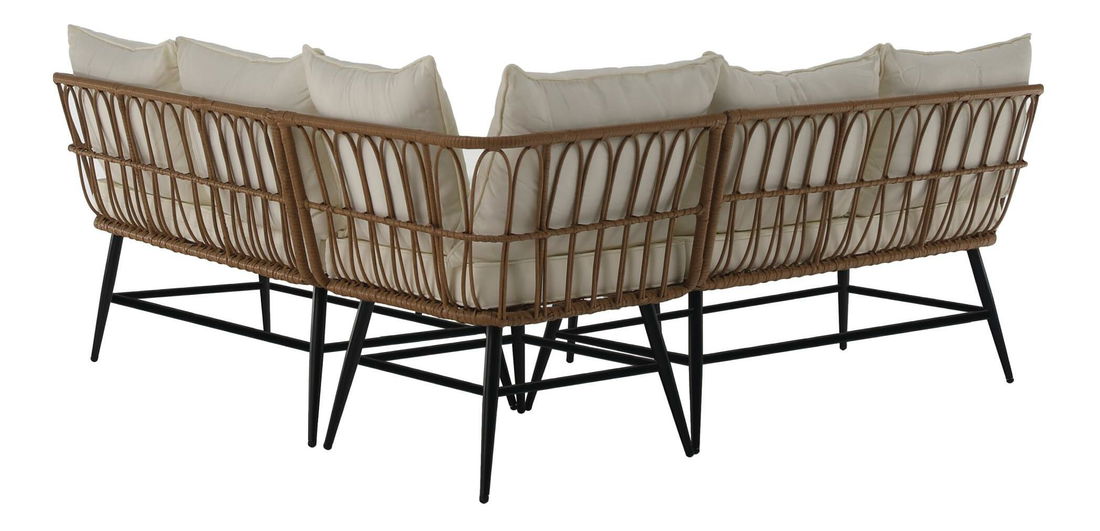 Zahradní set Arala (přírodní + béžová + černá) (pro 4 osoby)