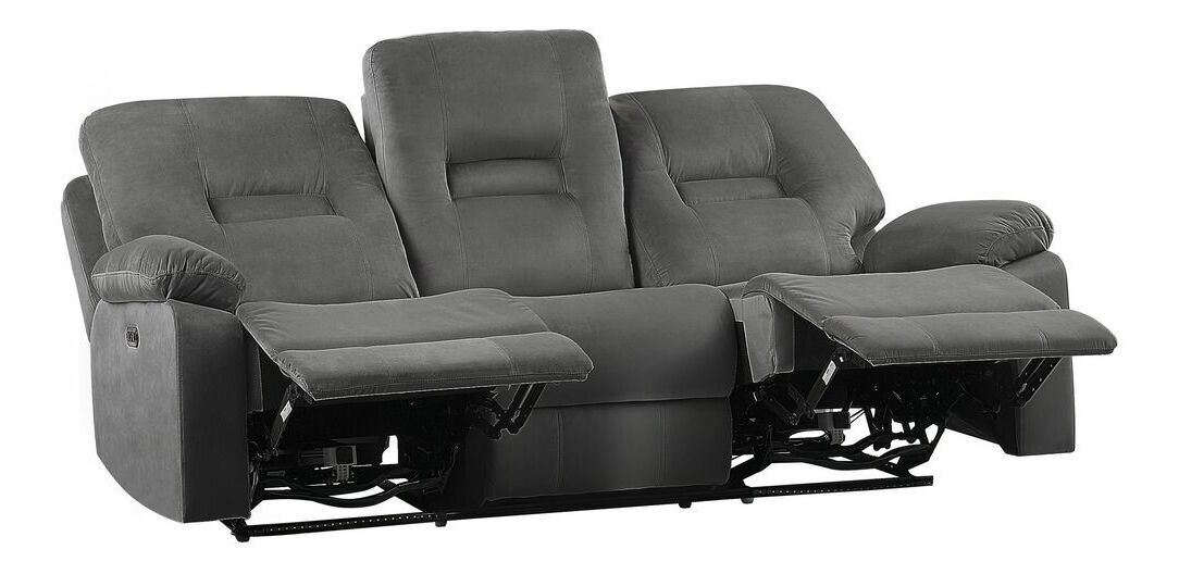 Pohovka trojsedačka Bev (šedá) (s USB portem)