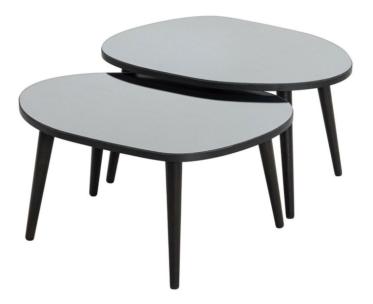 Set 2 ks konferenčních stolků Gustavo 1 (černá + šedá)