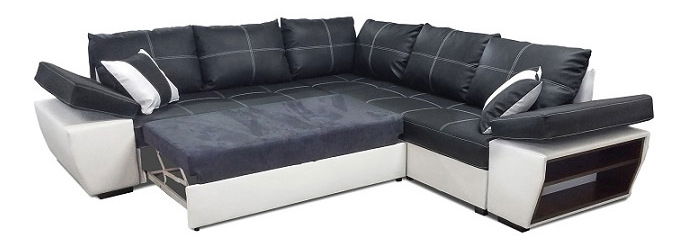 Rohová sedací souprava Tivoli (černá + bílá)