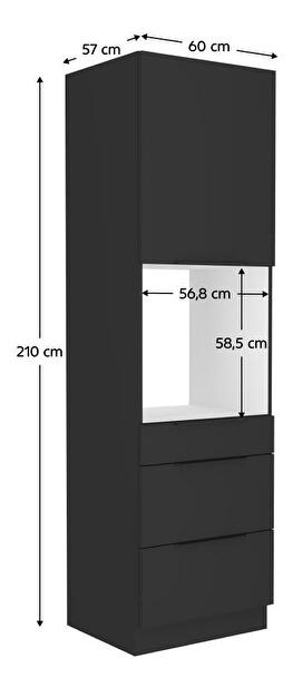 Vysoká skříňka na vestavnou troubu Sobera 60 DPS 210 3S1F (černá)