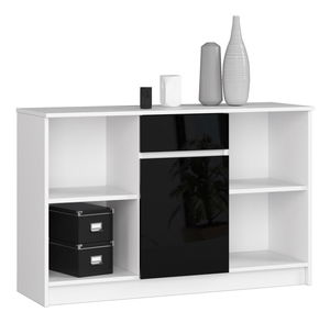 Komoda Briar (bílá + lesk černý)