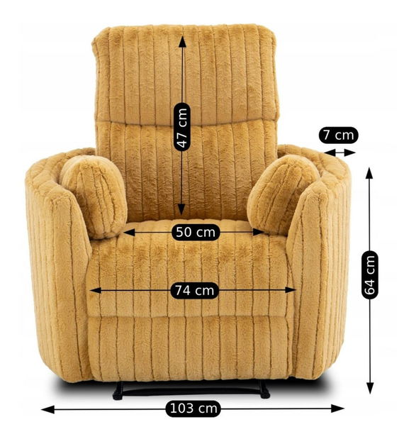 Polohovací křeslo Reunirse (hořčicová)