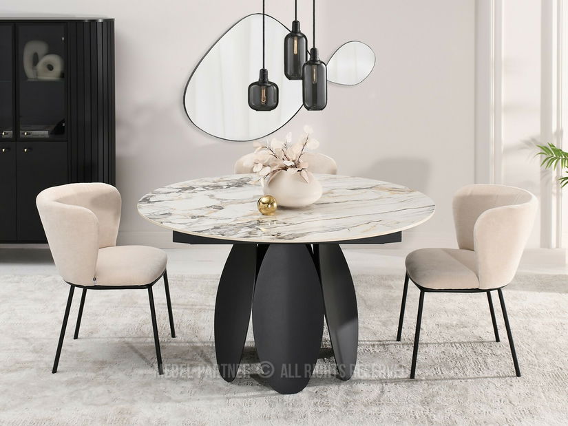 Jídelní stůl Facilidades (mramor + černá)