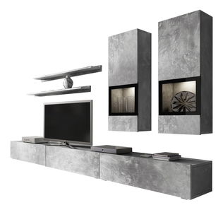 Obývací stěna Barly Typ 10 (světlý beton)