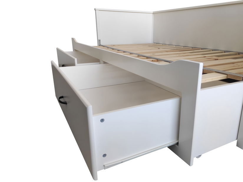 Rozkládací postel 80 cm Daybed Comfort (s roštem a úl. Prostorem) (šedá)