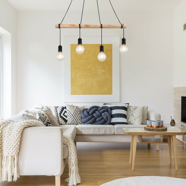 Závěsné svítidlo Chapman D 3979 (přírodní + černá matná)