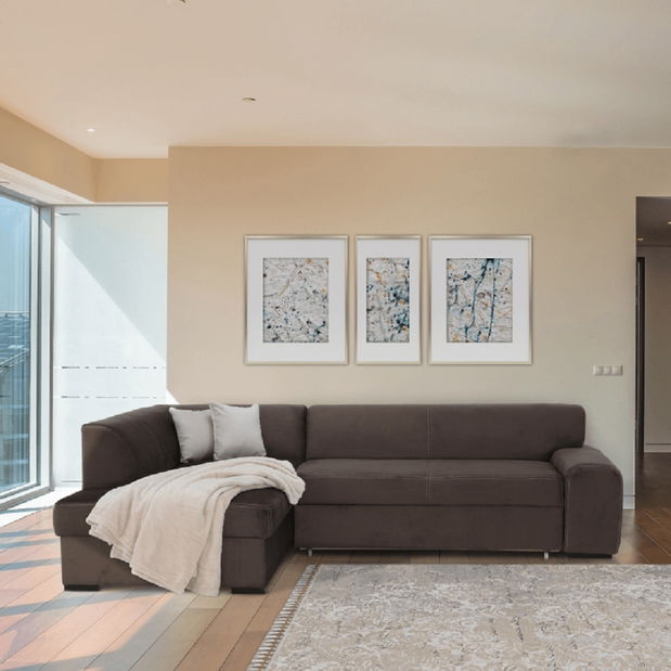 Rohová sedací souprava Milenna (hnědá) (L)